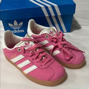 Adidas Kids Pink and White Sneakers